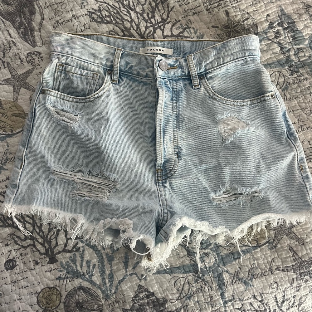 PacSun Light Wash Ripped Jean Shorts